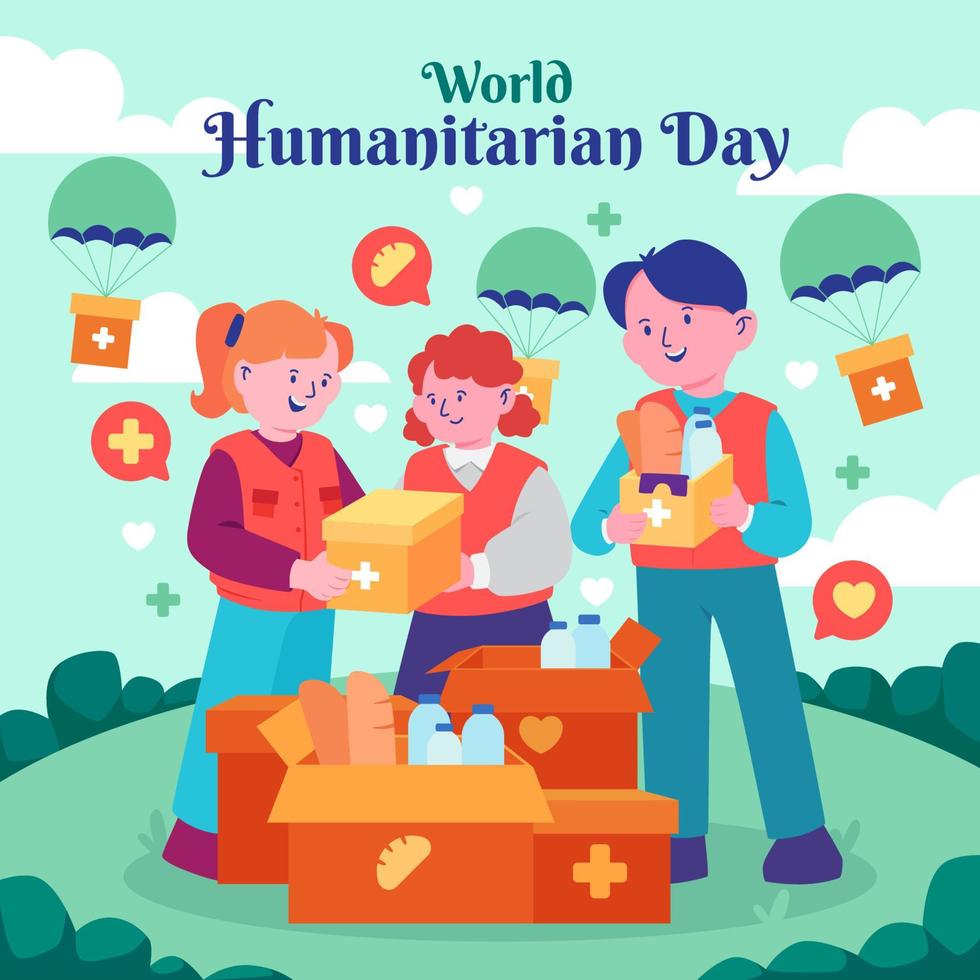 dia mundial humanitario vector