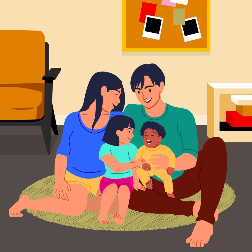 Playtime with My Little Family vector