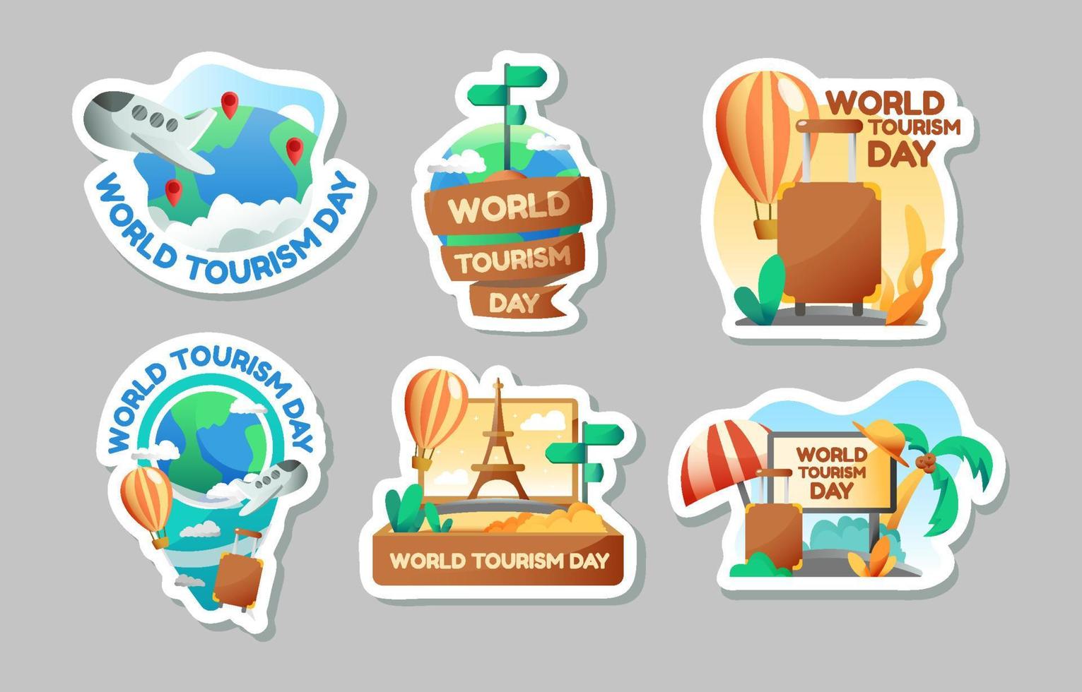 World Tourism Day Sticker vector