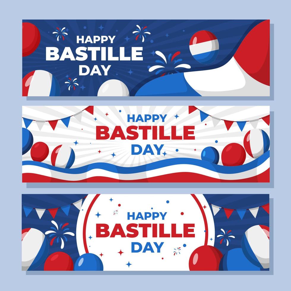 Bastille Day Banner Template vector