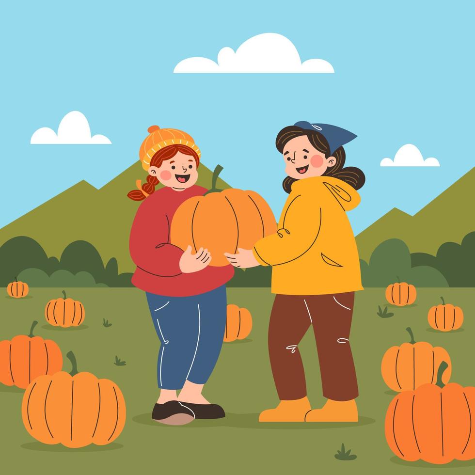 Pumpkin Hunt Concept vector