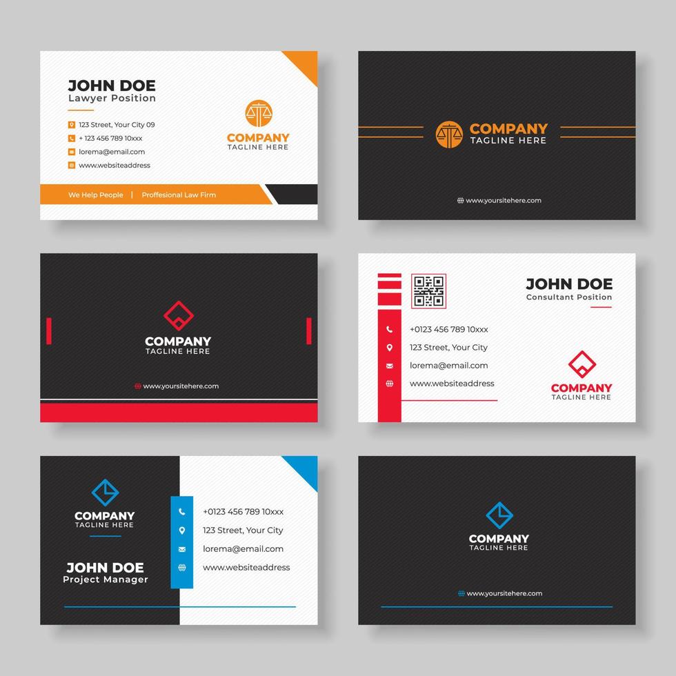 Professional Formal Office Business Card Template vector