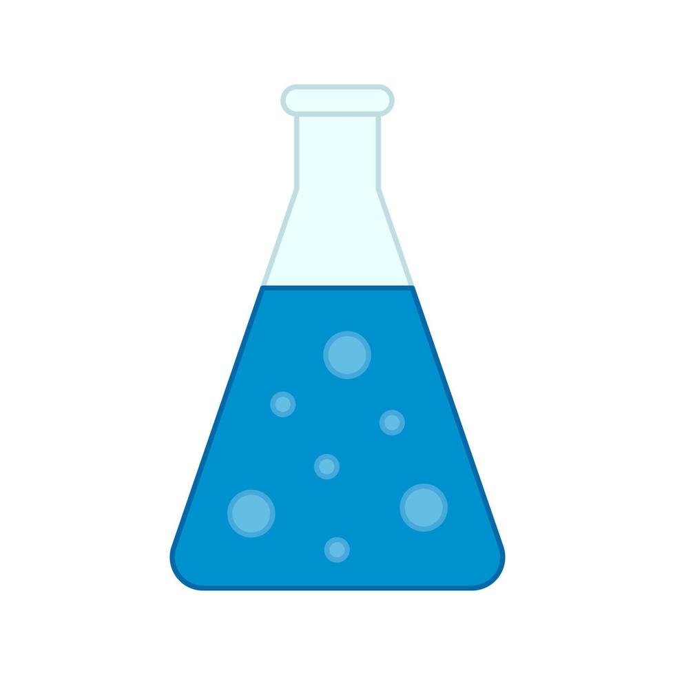 matraz de química aislado sobre fondo blanco. ilustración vectorial vector