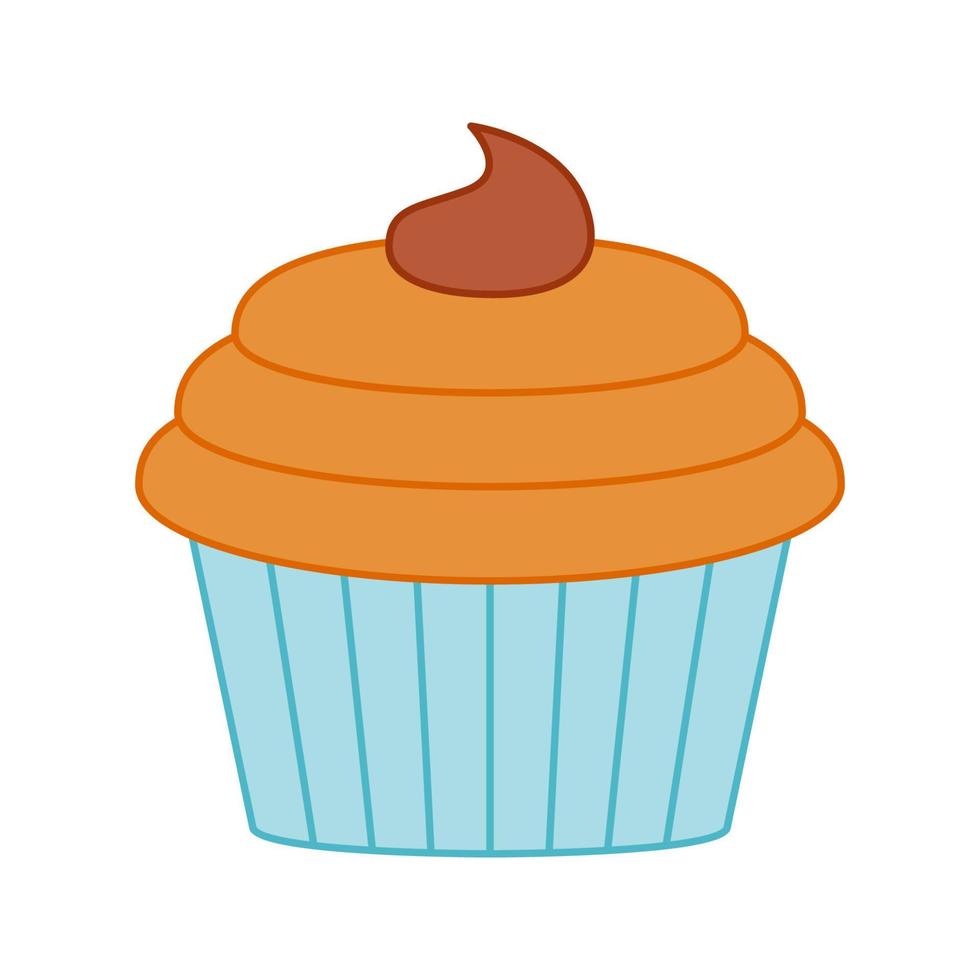 Cupcake isolated on white background. Vector illustration