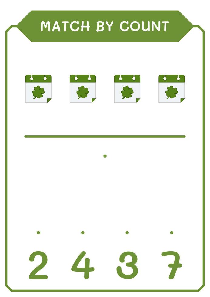 Match by count of Calender, game for children. Vector illustration