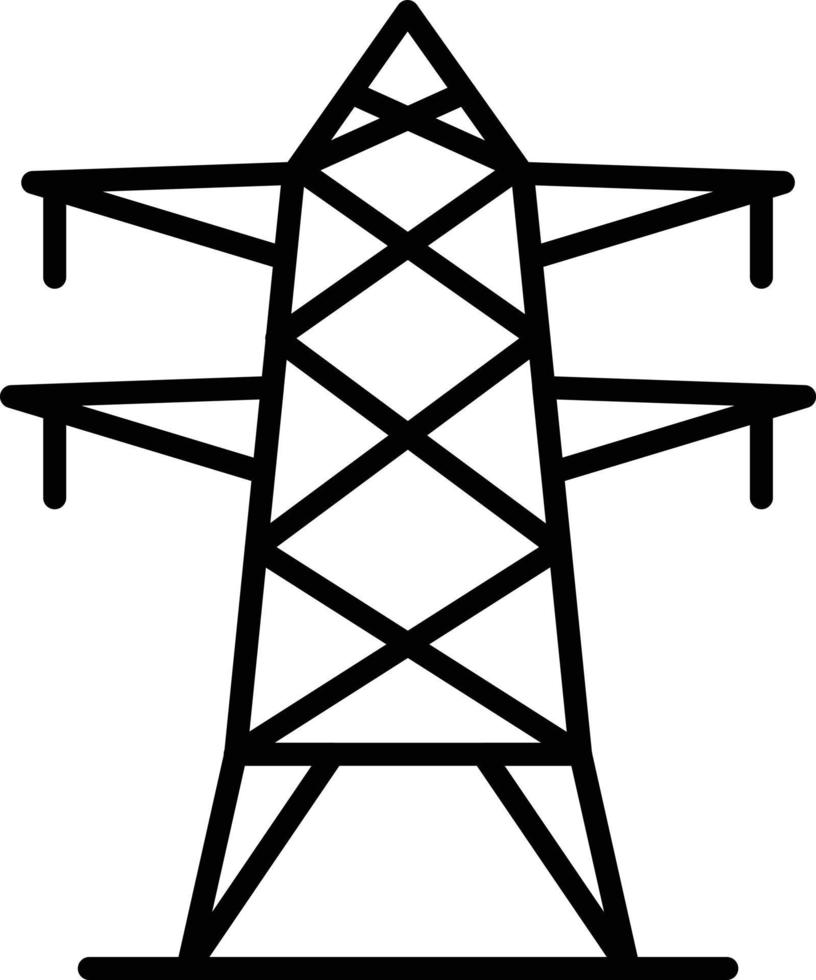 Electric Tower Outline Icon vector
