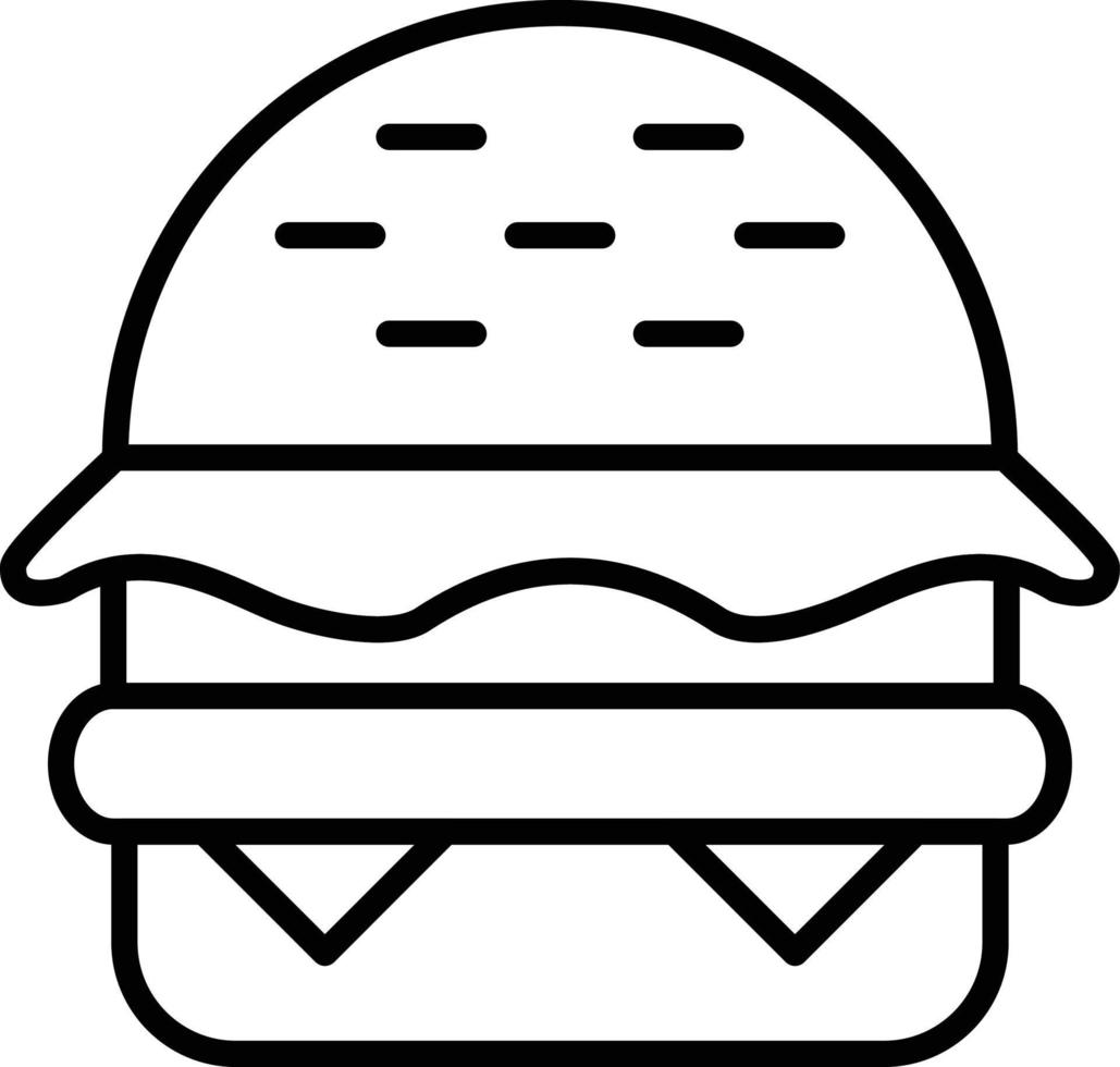 Hamburger Outline Icon vector