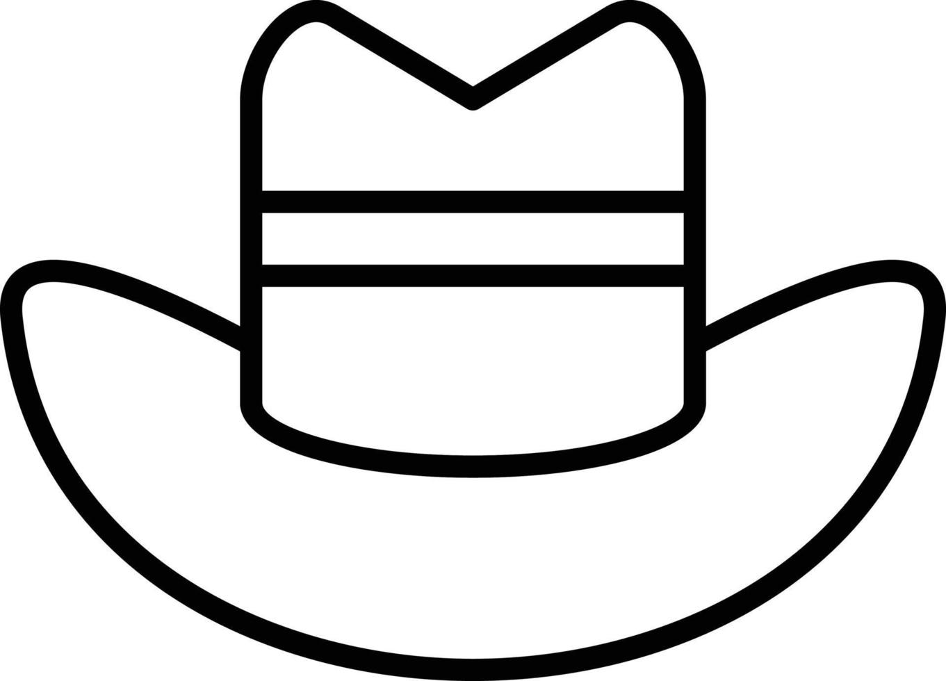 Cowboy Hat Outline Icon vector