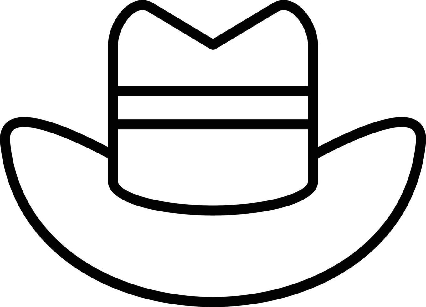 icono de contorno de sombrero de vaquero vector