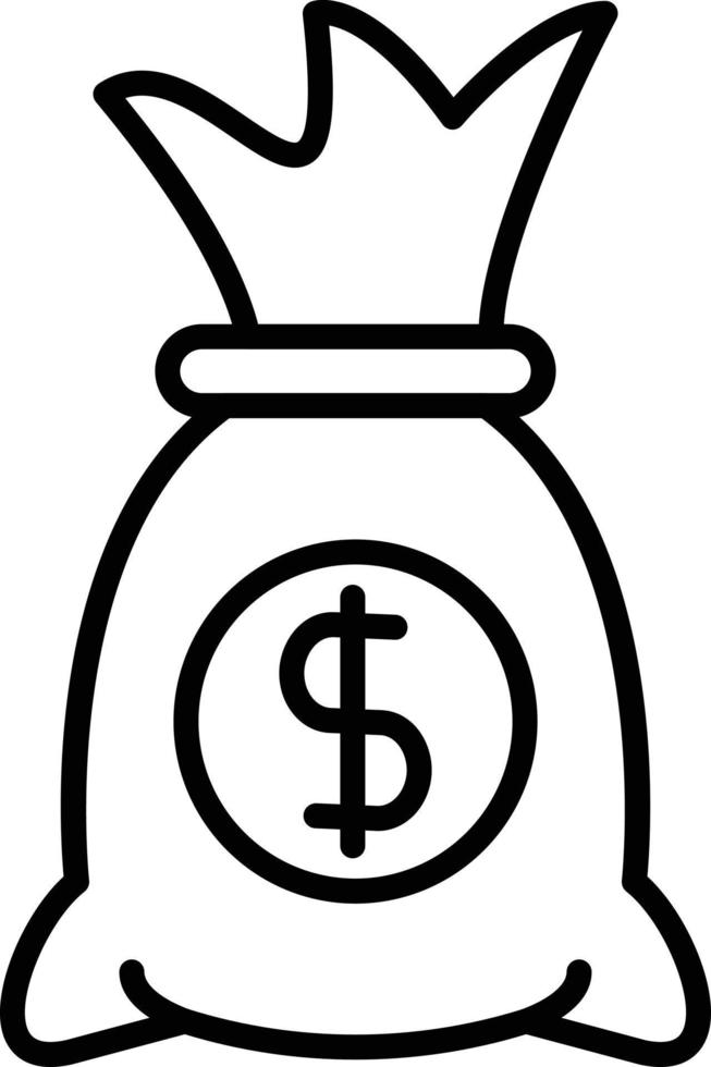 Money Bag Outline Icon vector