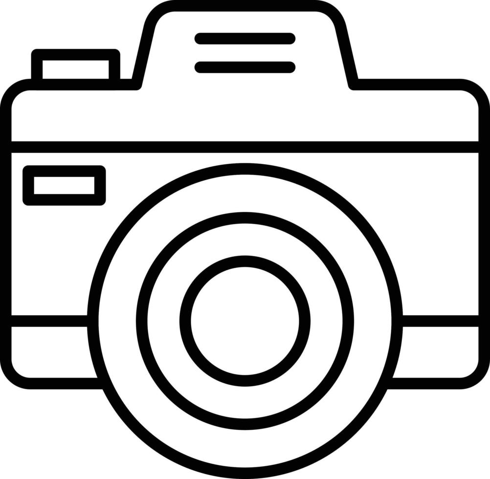 icono de contorno de cámara de fotos vector