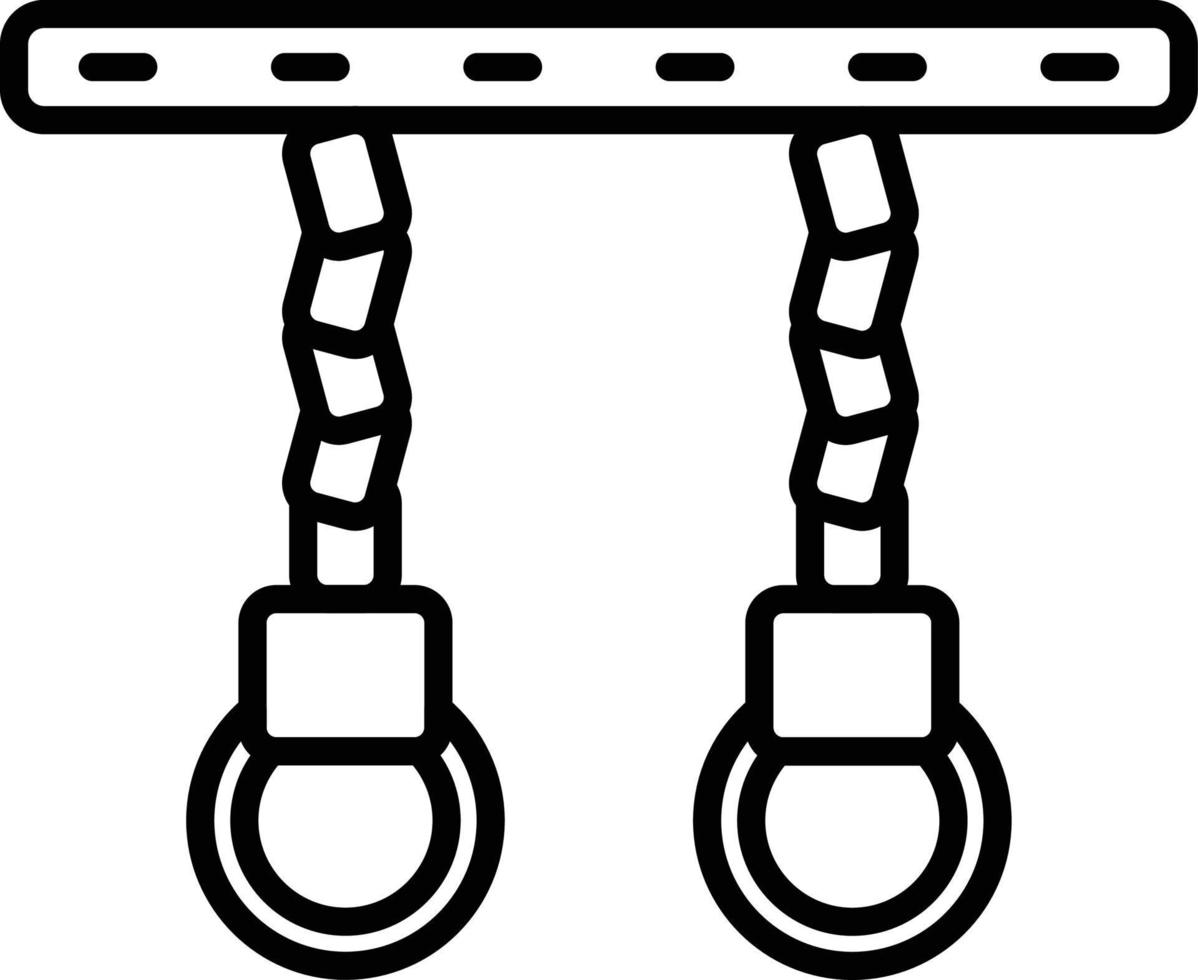 Gym Rings Outline Icon vector