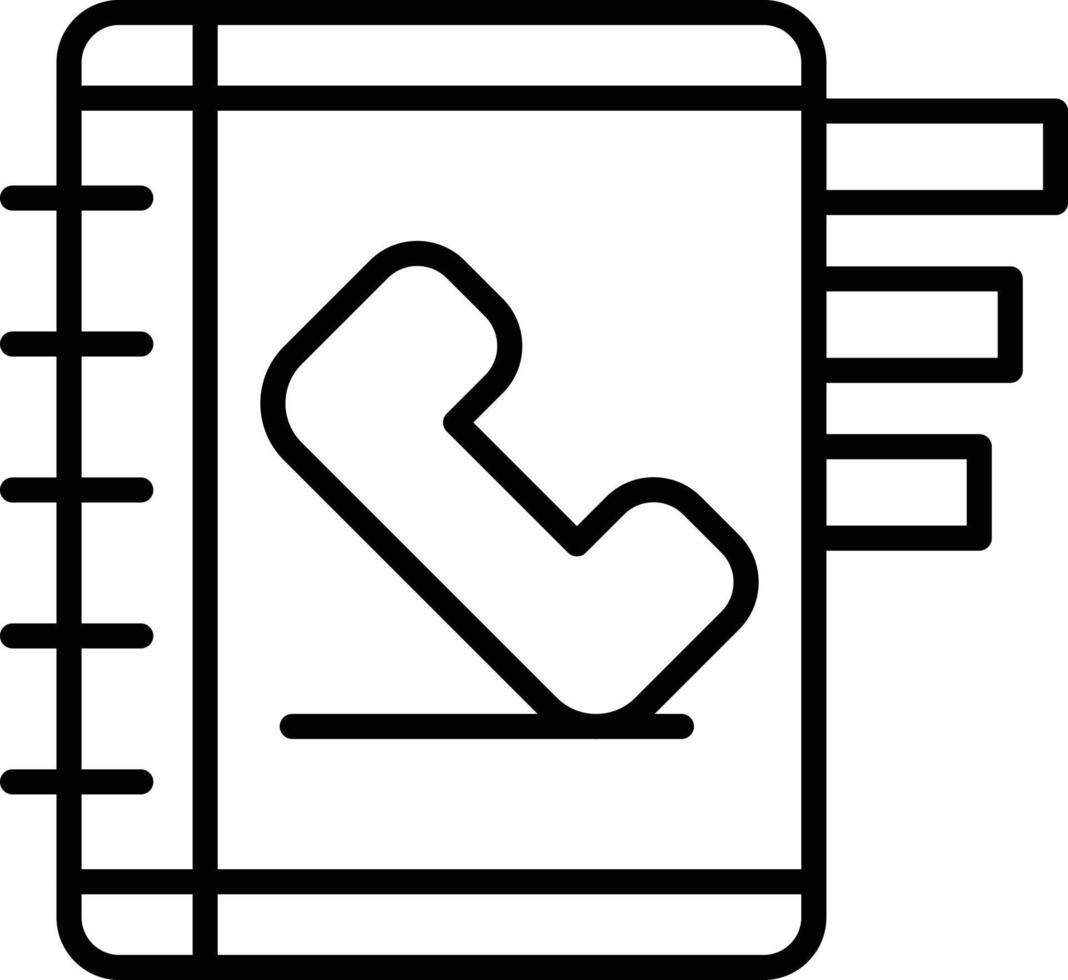 Contact Book Outline Icon vector