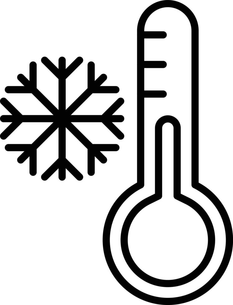 icono de contorno de baja temperatura vector