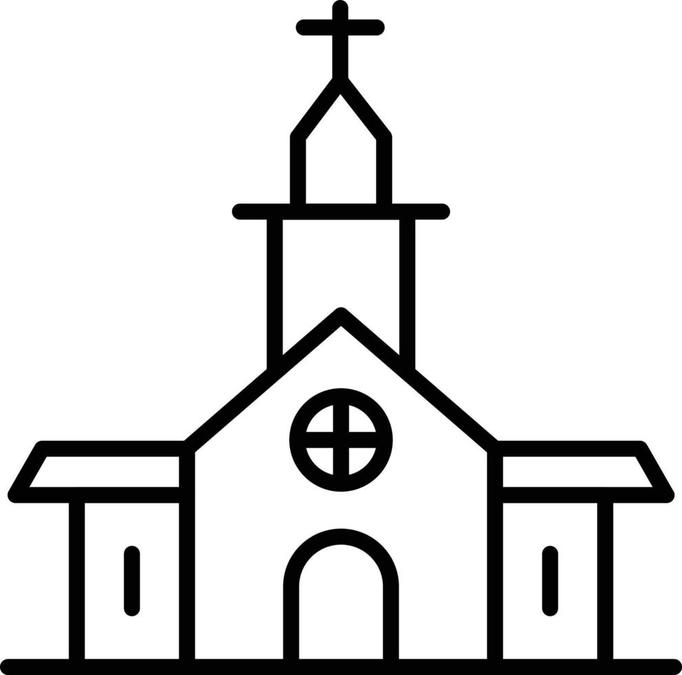 icono del contorno de la iglesia vector
