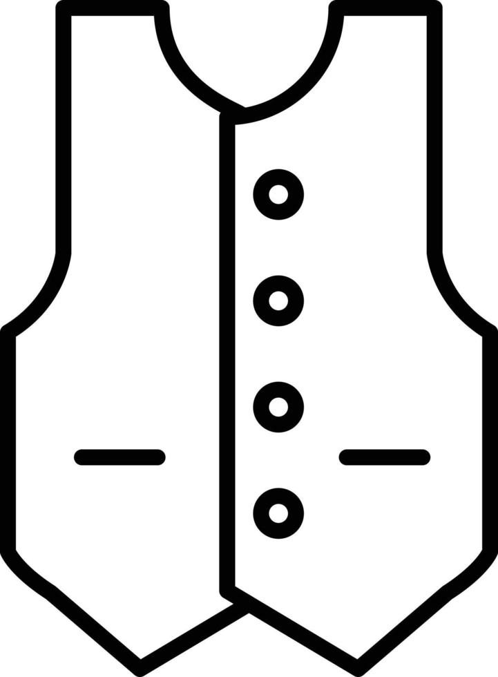 Vest Outline Icon vector