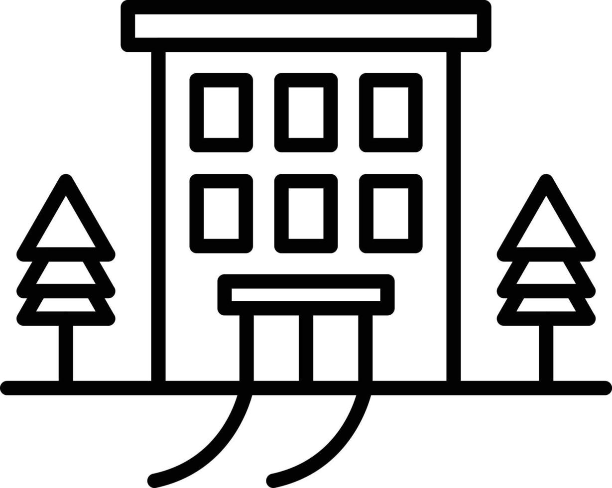 icono de contorno de edificio de oficinas vector