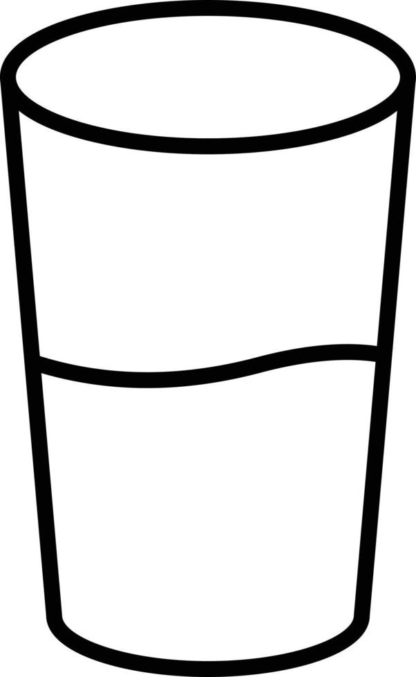 icono de contorno de vaso de agua vector