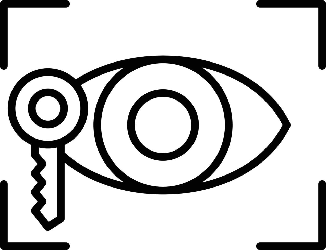 Eye Recognition Outline Icon vector