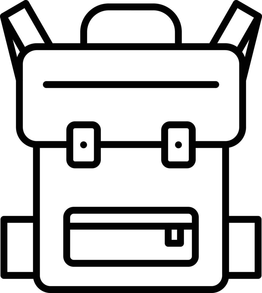 Backpack Outline Icon vector