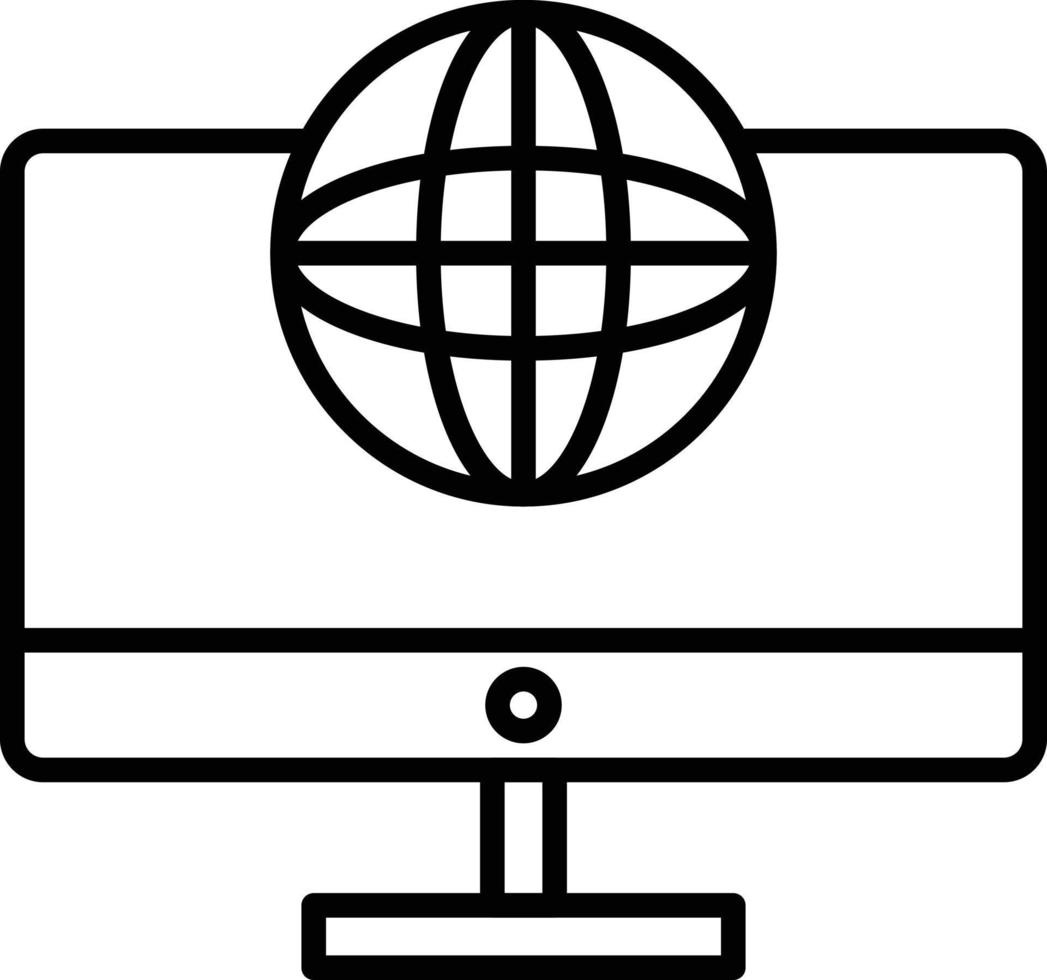 Lcd Globe Outline Icon vector