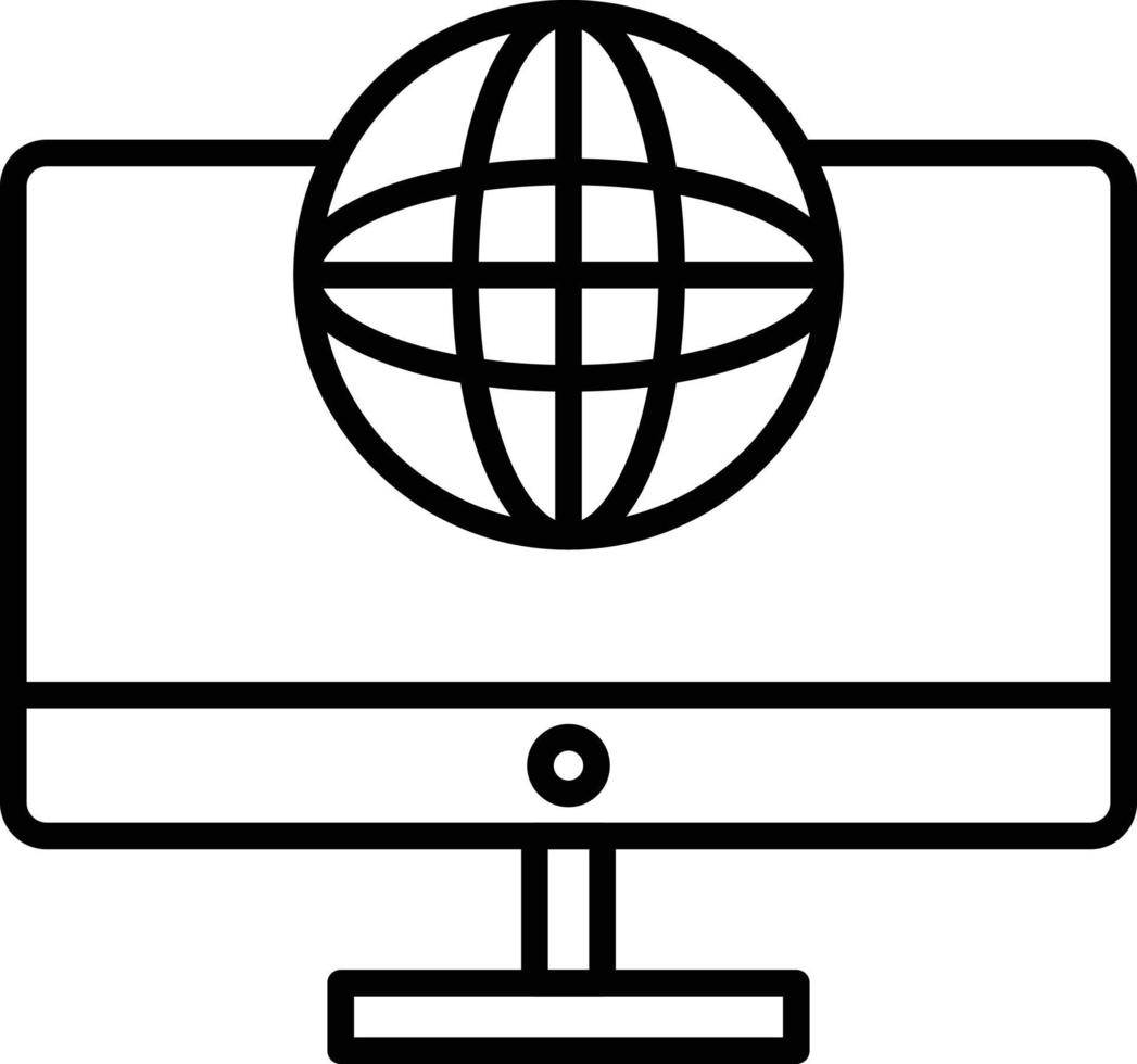 Lcd Globe Outline Icon vector