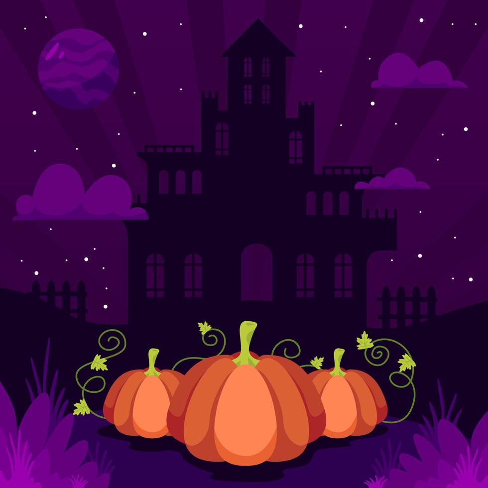 Pumpkin Hunt Halloween Background vector