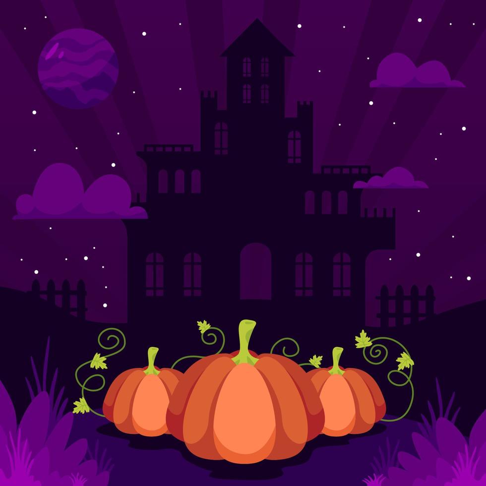 Pumpkin Hunt Halloween Background vector