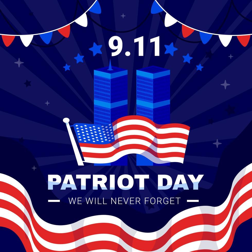 911 Patriot Day Concept vector