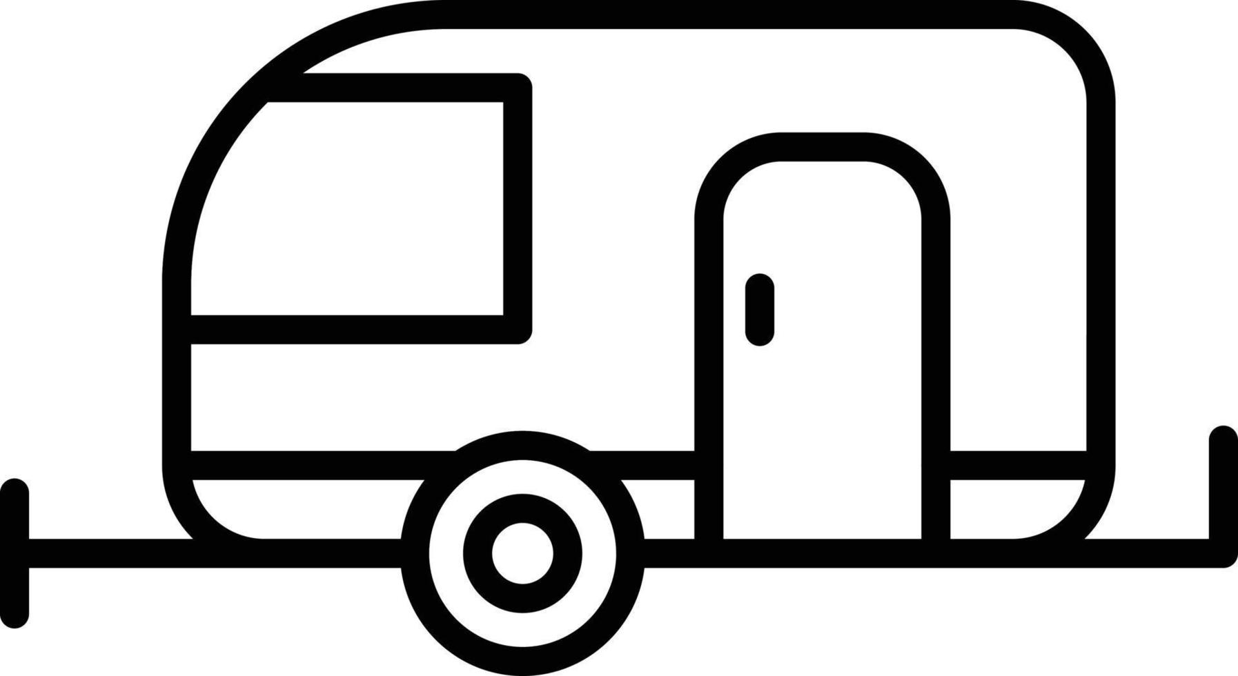 Caravan Outline Icon vector