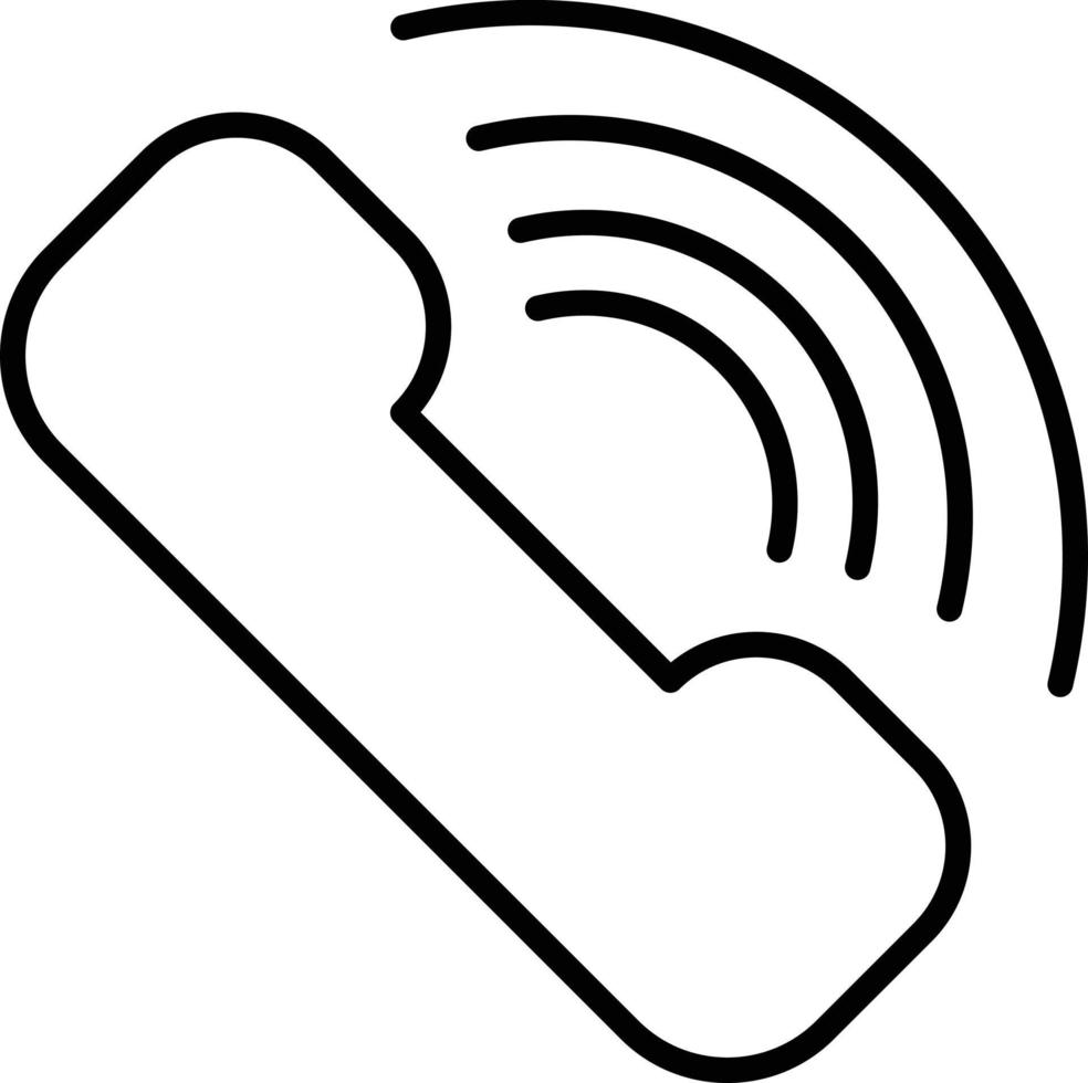 Phone With Signal Outline Icon vector