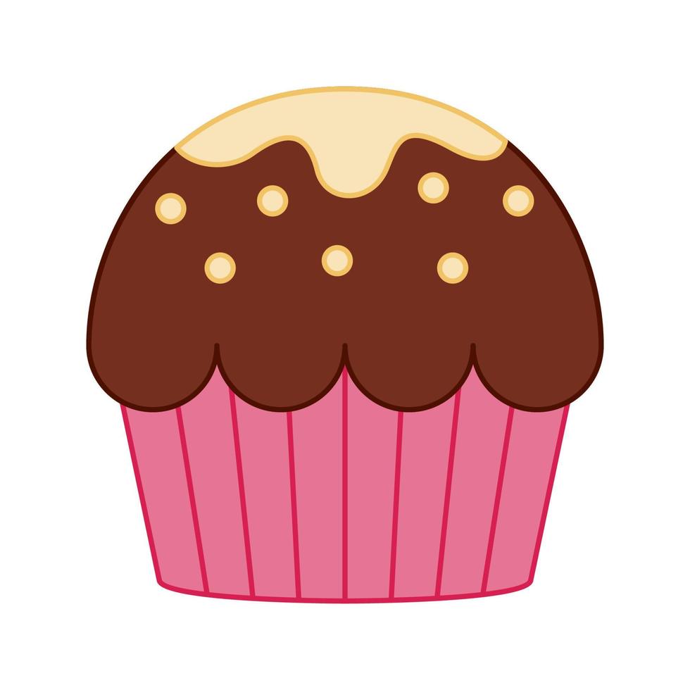 Cupcake isolated on white background. Vector illustration