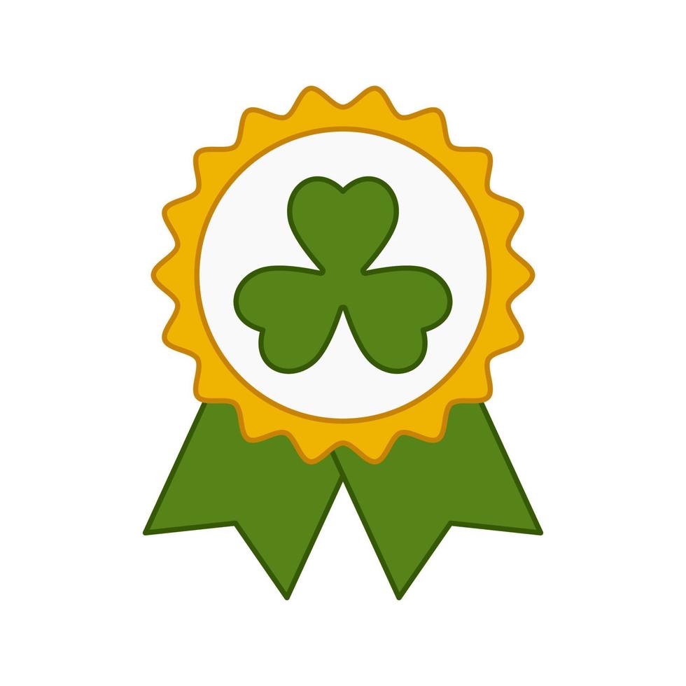Clover badge isolated on white background. Vector illustration