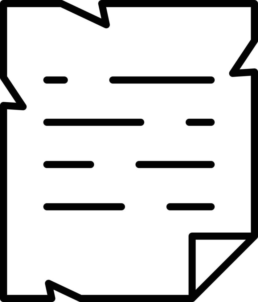 Old Paper Outline Icon vector