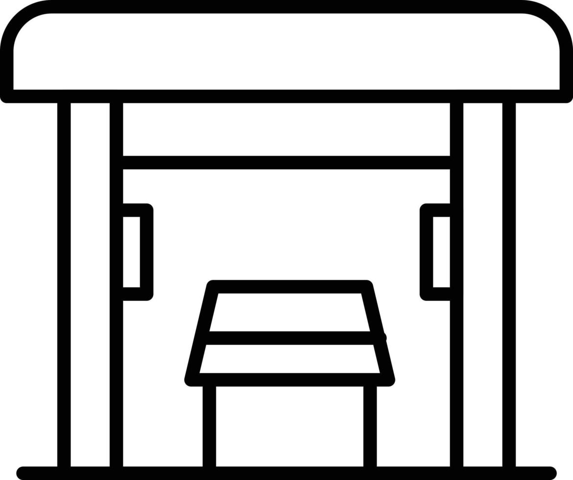 Bus Stop Outline Icon vector