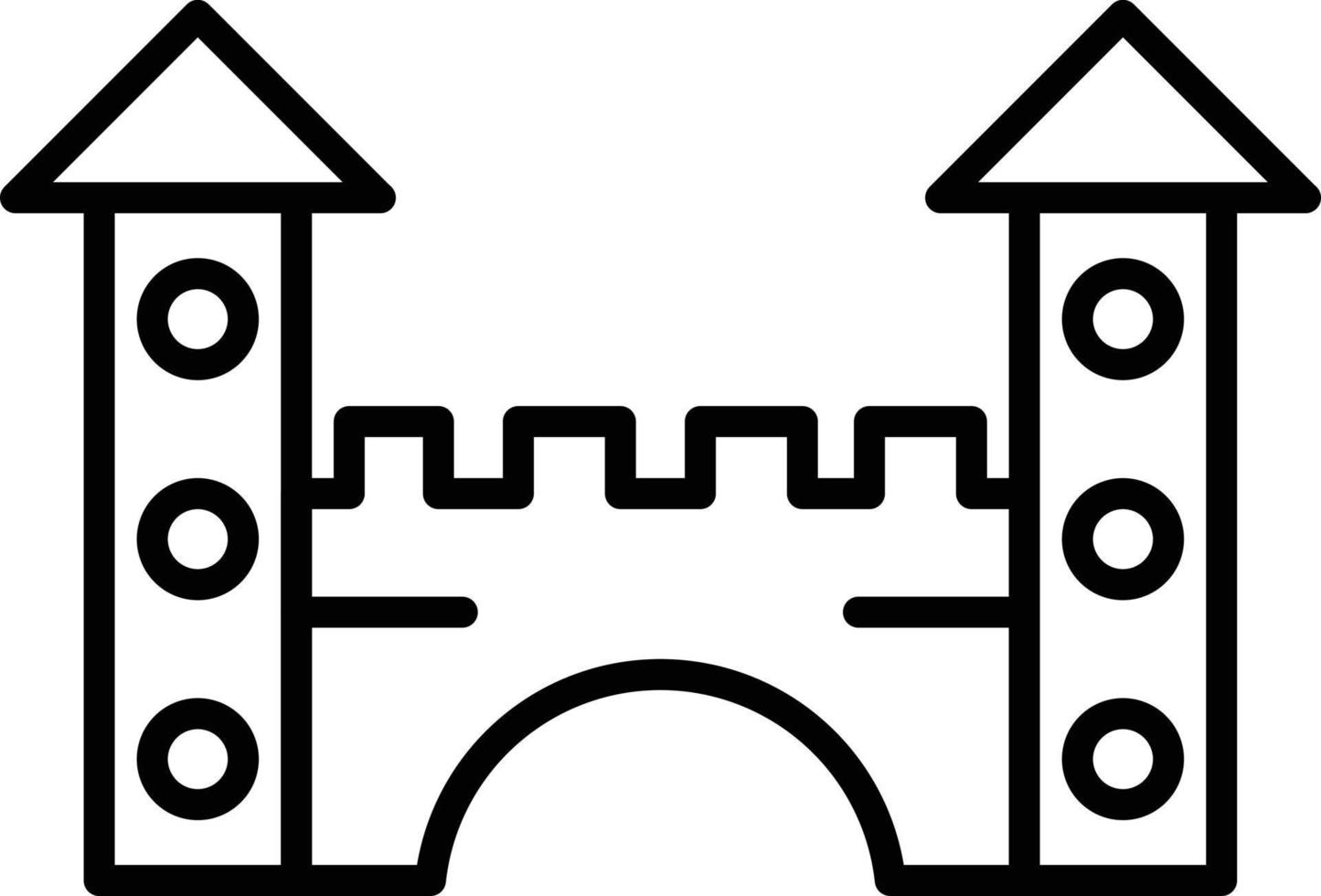 Toy Castle Outline Icon vector