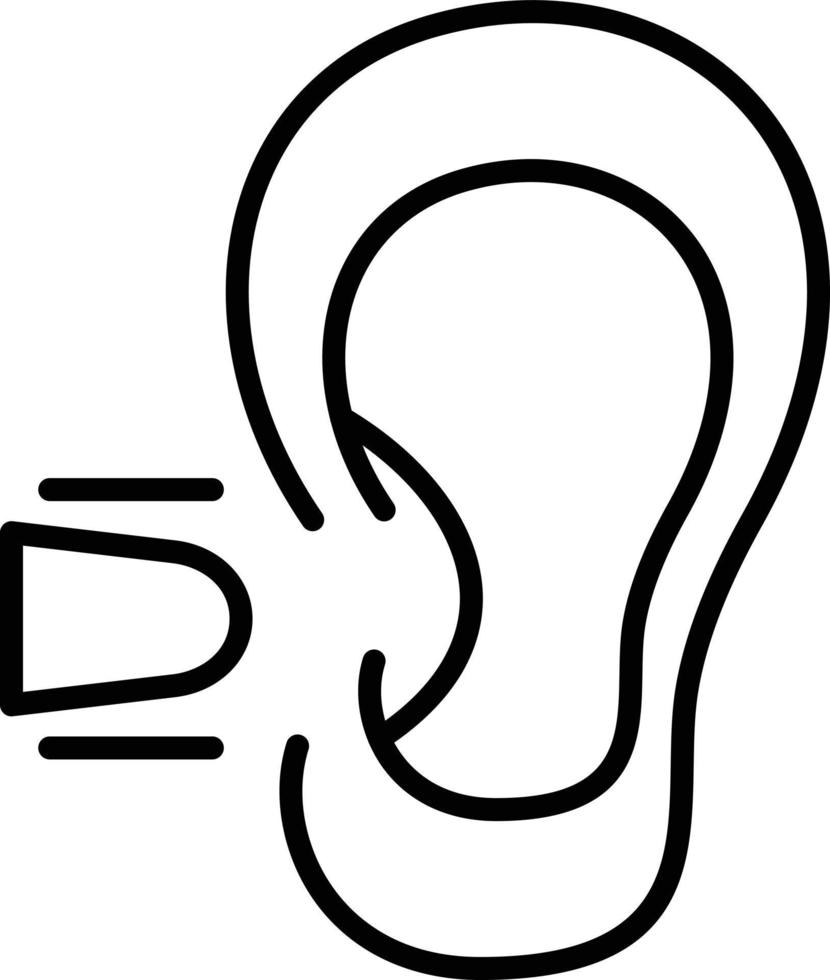 icono de contorno de tapón de oído vector