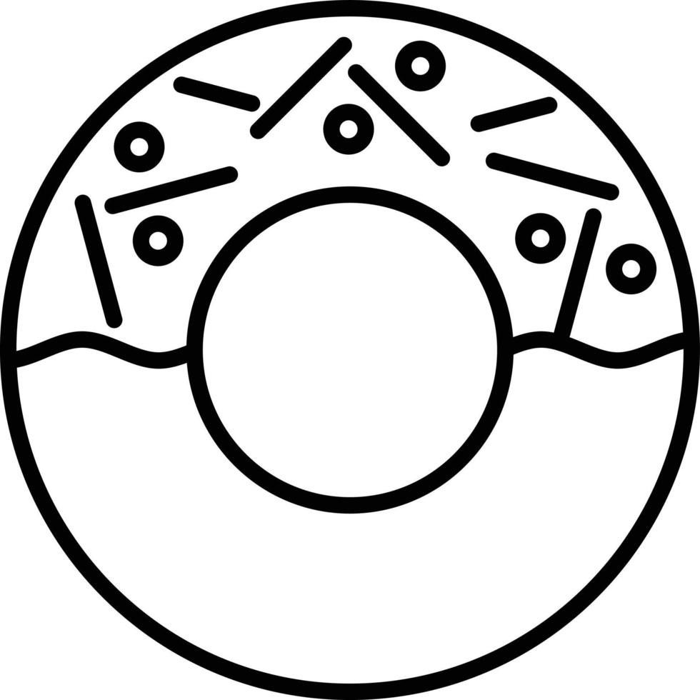 Donut Outline Icon vector