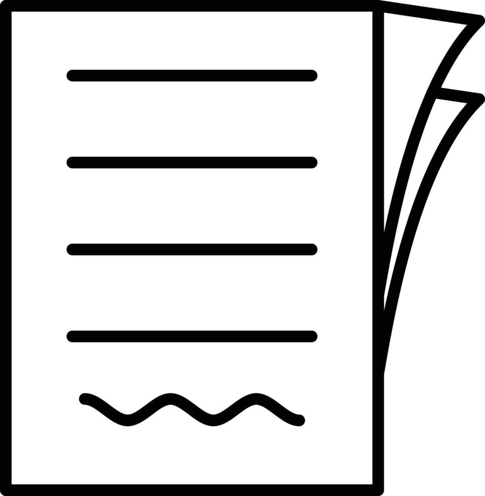 Contract Outline Icon vector