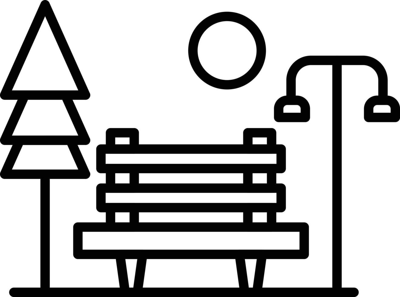 Bench Outline Icon vector
