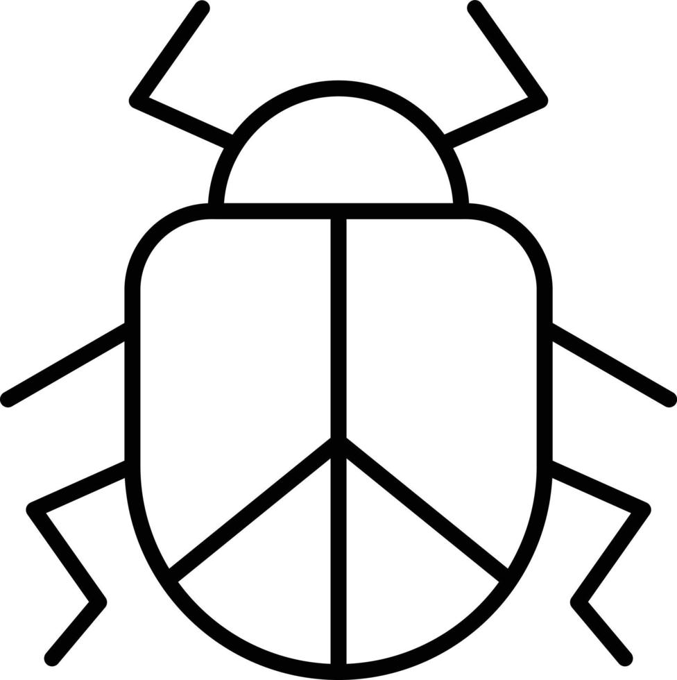 Beetle Outline Icon vector