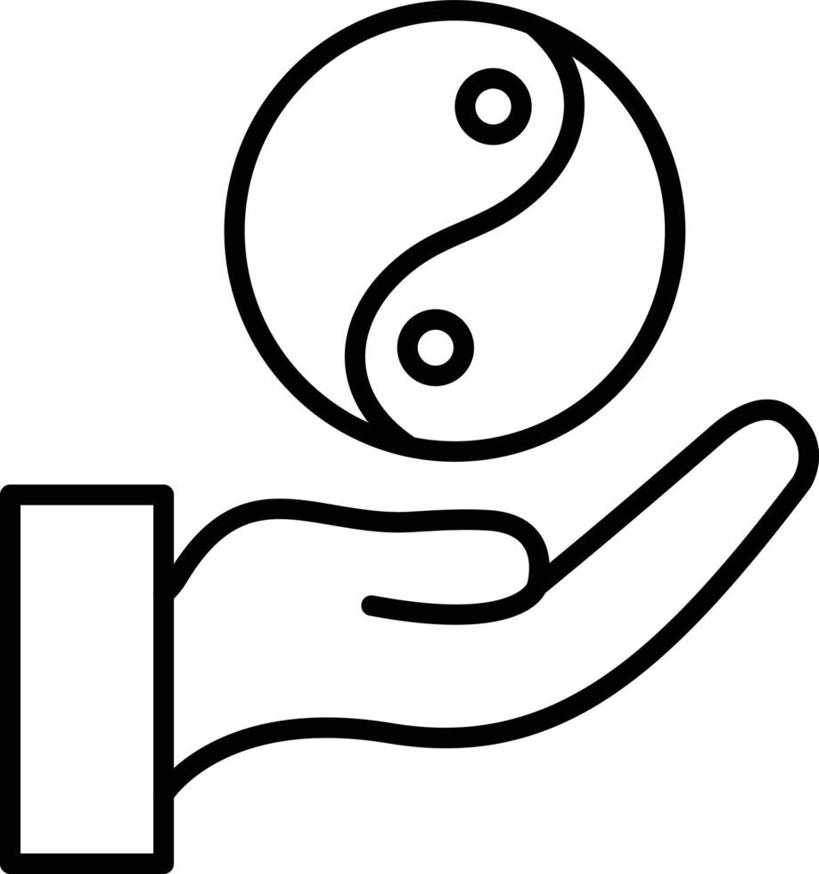 Yin Yang Outline Icon vector