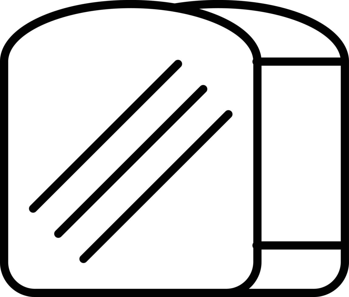 Toast Bread Outline Icon vector