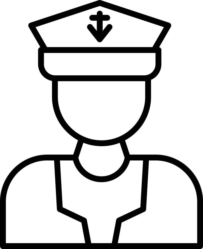Captain Outline Icon vector