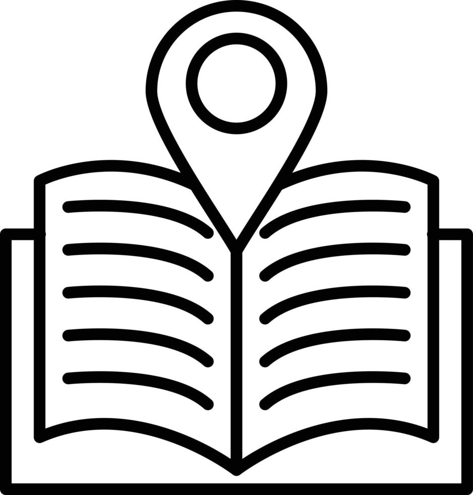 Library Location Outline Icon vector