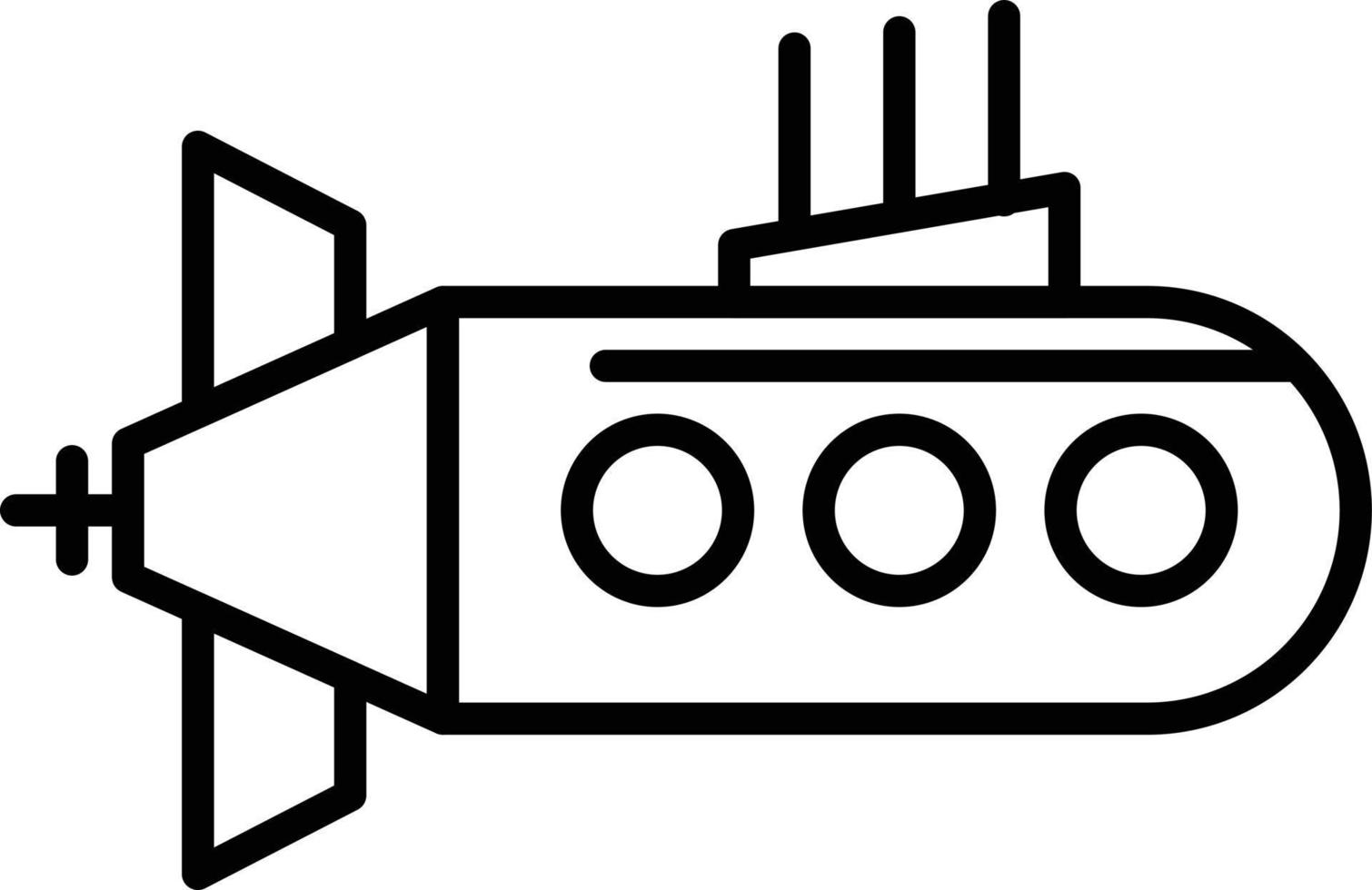 icono de contorno submarino vector