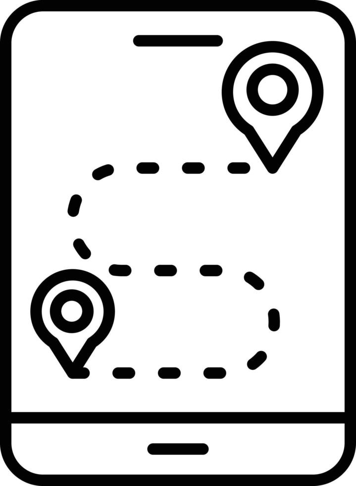 icono de contorno de gps vector