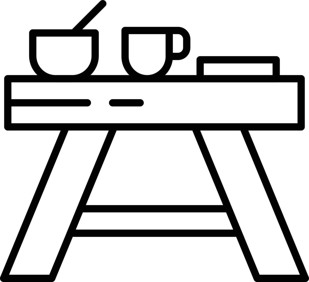 Camping Table Outline Icon vector