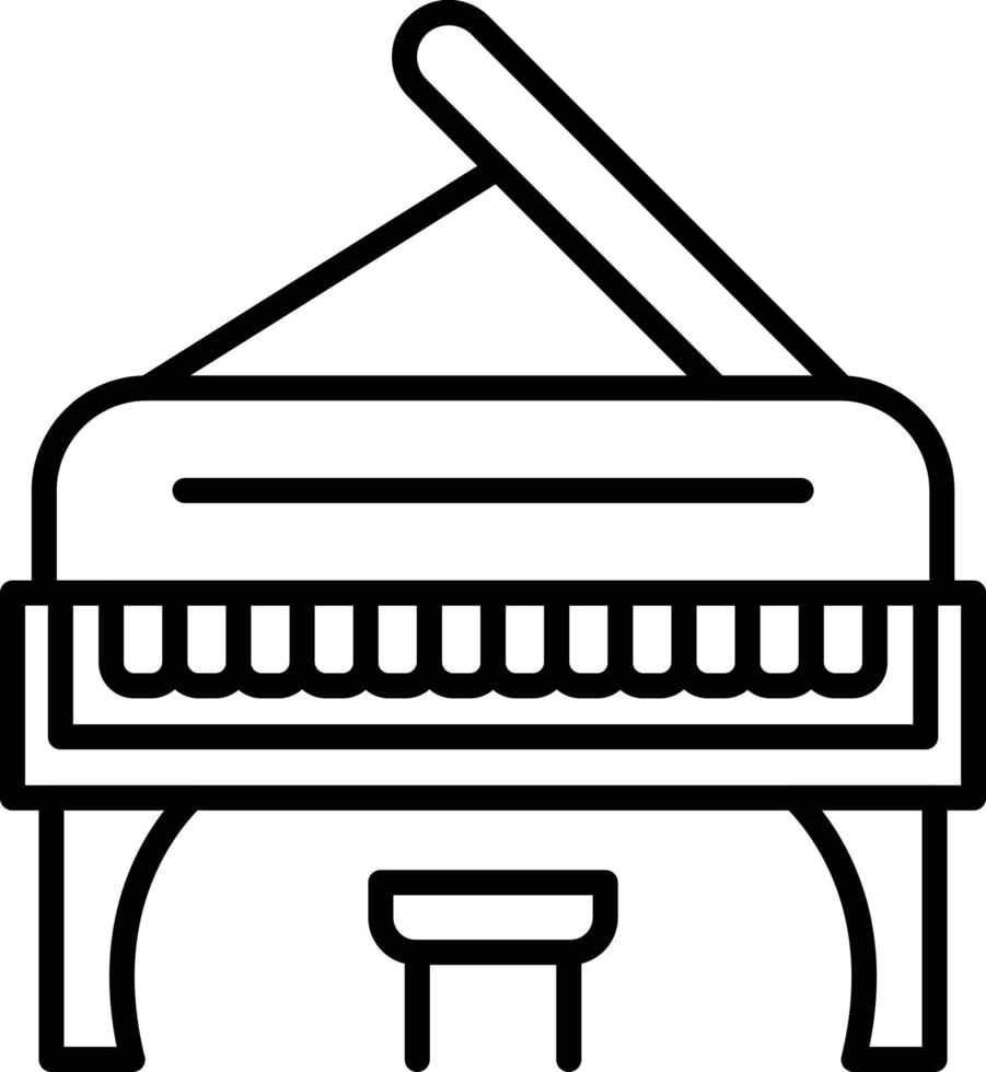 Piano Outline Icon vector