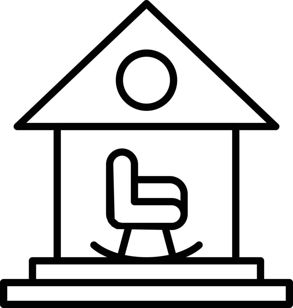 Retirement Home Outline Icon vector